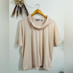 Lands’ End Blush Cowl Neck Pullover Top Size Large